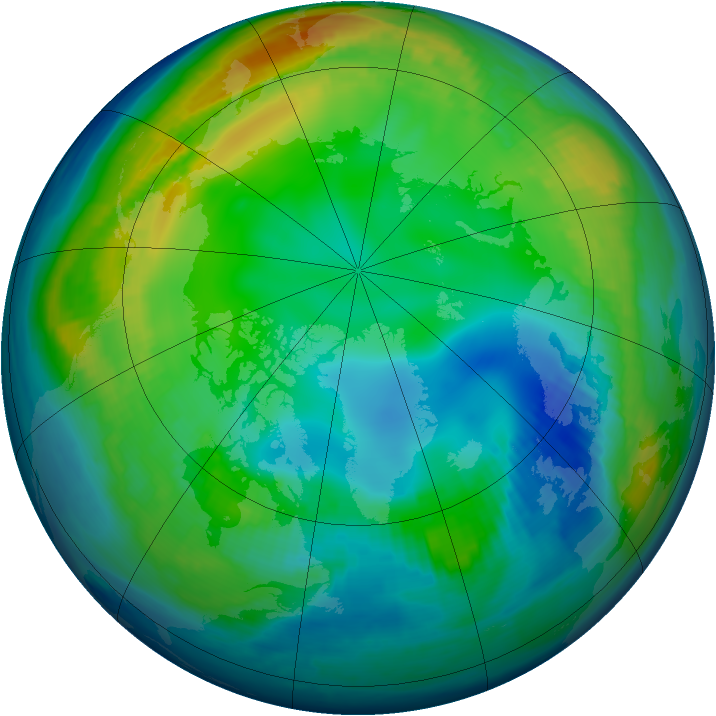 Arctic ozone map for 21 November 1998